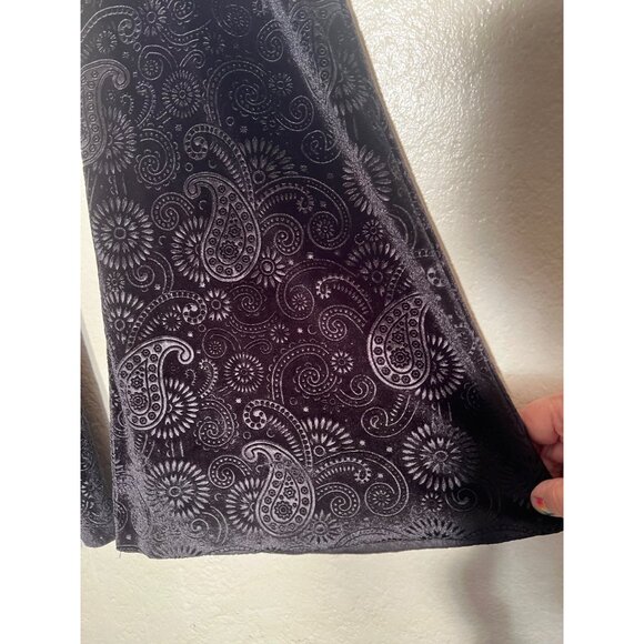 NWOT Pretty Attitude XL Black Velvet Burn Out Paisley Flare Witchy Gothic - Picture 9 of 14